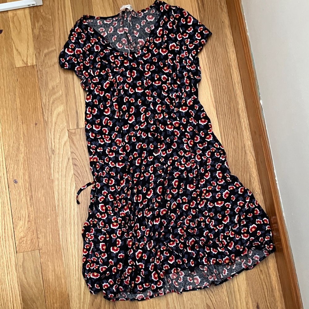 Band of Gypsies Black and Red Floral Dress
